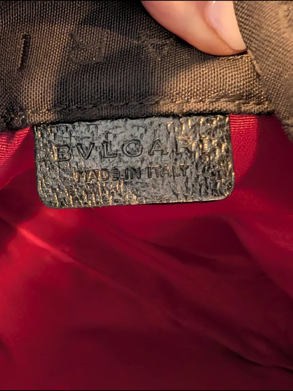 Bvlgari Logo Mania Black Canvas Satchel with Pochette